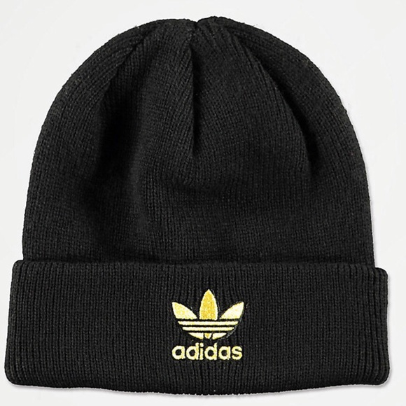 Adidas black and gold beanie hotsell
